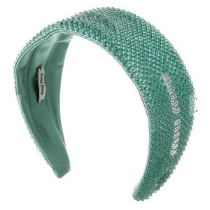 Miu Miu Aqua Crystal Embellished Headband
